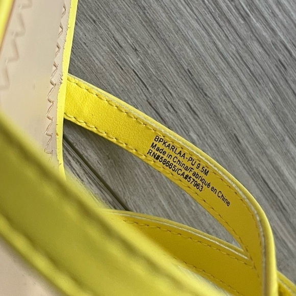 BP Square Toe Yellow Wrap Heels - Picture 3 of 4